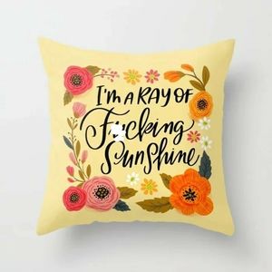 Pretty & Profane Throw Pillow Cover - Sunshine